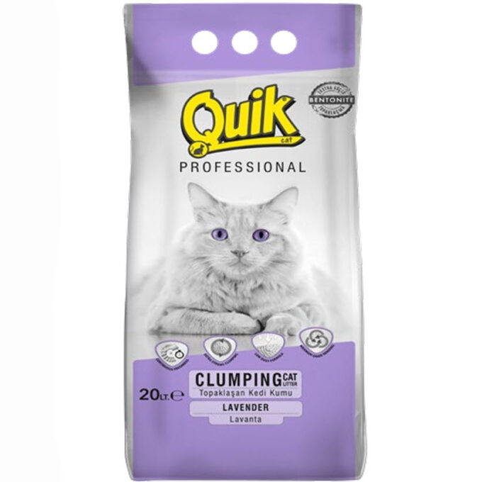 QUIK-BENTONITE CAT LITTER 20 LT  LAVENDER 0,6-2,25 MM